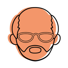 isolated old man face icon vector illustration graphic design