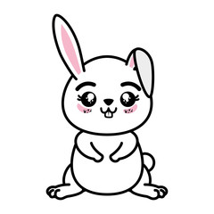 Fototapeta na wymiar isolated cute standing rabbit icon vector illustration graphic design