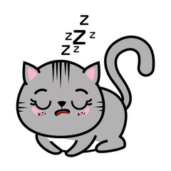 isolated cute cat sleeping icon vector illustration graphic design