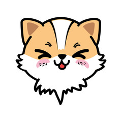 isolated cute fox face icon vector illustration graphic design