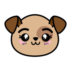isolated cute dog face icon vector illustration graphic design