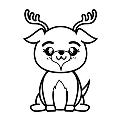 isolated cute standing deer