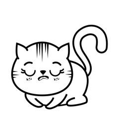 isolated cute tired cat