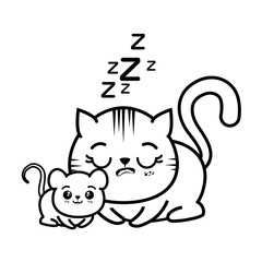 isolated cat and mouse