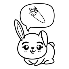 isolated cute sitting rabbit