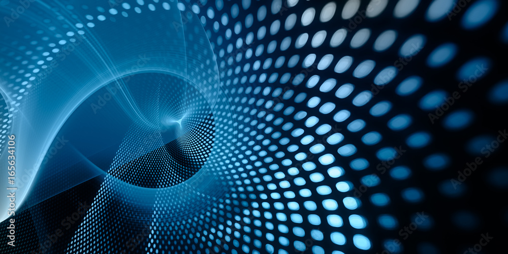 Poster abstract background element. fractal graphics series. three-dimensional composition of glowing lines