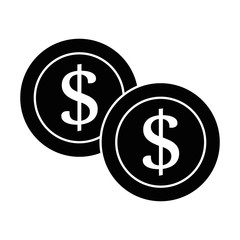 isolated two coins icon vector illustration graphic design