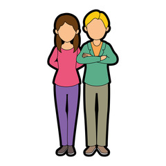 isolated young couple icon vector illustration graphic design