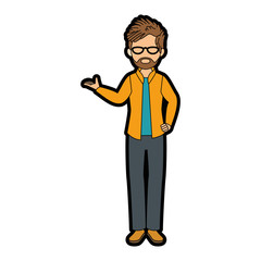 isolated standing young man icon vector illustration graphic design