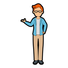 isolated standing young man icon vector illustration graphic design