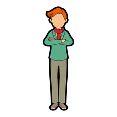 isolated standing young man icon vector illustration graphic design