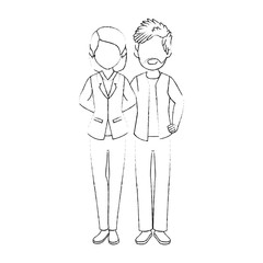 isolated young couple icon vector illustration graphic design