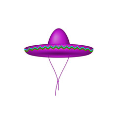 Sombrero hat in purple design 