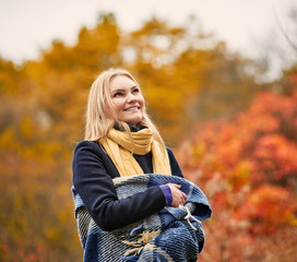 adult Girl basking in forest