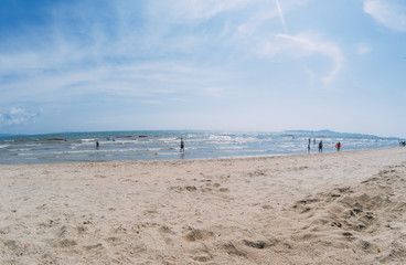 view of the beach known for surfing, sea sand sun, aloha enjoy holiday
