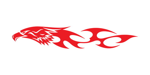 Fototapeta premium Eagle Head Flame Vector Template Design