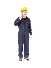 Man in uniform hold old pick mattock that is a mining device