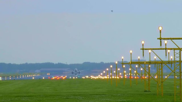 Arrival at the airport - airplane landing