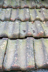 old damaged roof tiles