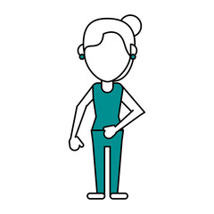 woman cartoon isolated casual