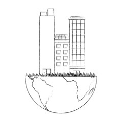 isolated half earth planet icon vector illustration graphic design