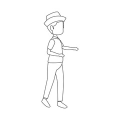 isolated peasant man standing icon vector illustration graphic design