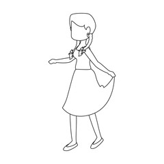 isolated peasant woman dancing icon vector illustration graphic design