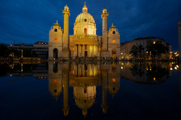 Fototapeta na wymiar Vienna, Austria St. Charles Cathedral