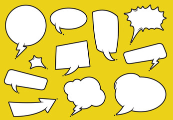 Comic Speech Bubble Set vector illustration