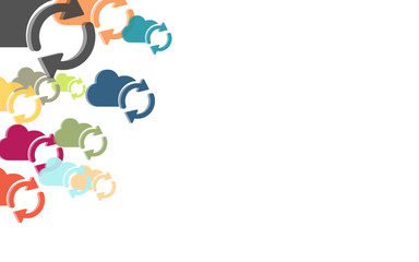 Hintergrund aus bunten Wolken Synchronisation