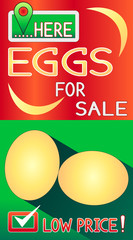 Eggs for sale signage, Vector