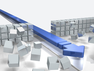 突破口を表すアブストラクト3DCGイラスト