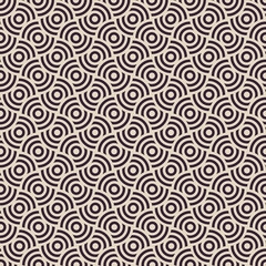 Vector seamless pattern. vintage Modern stylish texture. Repeating geometric tiles. Concentric circles