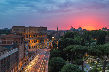 Fototapeta na wymiar Sunset Over Rome