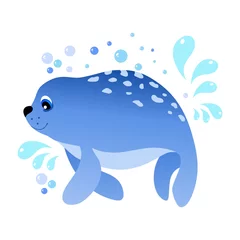 Peel and stick wall murals Whale Marine seal.Vector illustration