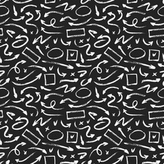 Seamless pattern. Different hand drawn grunge arrows
