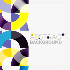 Colorful rings on grey background, modern geometric pattern design