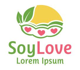 Vegan Soja Logo Flat Design Vektor Grafik Illustration