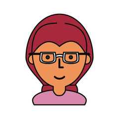 Woman with glasses cartoon