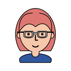 Woman with glasses cartoon