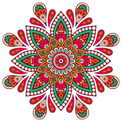 Flower Mandala. Vintage decorative elements. Oriental pattern, vector illustration. Islam, Arabic, Indian, moroccan,spain, turkish, pakistan, chinese, mystic, ottoman motifs. Coloring book page