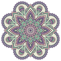 Flower Mandala. Vintage decorative elements. Oriental pattern, vector illustration. Islam, Arabic, Indian, moroccan,spain, turkish, pakistan, chinese, mystic, ottoman motifs. Coloring book page