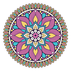 Flower Mandala. Vintage decorative elements. Oriental pattern, vector illustration. Islam, Arabic, Indian, moroccan,spain, turkish, pakistan, chinese, mystic, ottoman motifs. Coloring book page