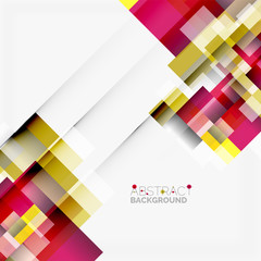 Fototapeta premium Abstract blocks template design background, simple geometric shapes on white, straight lines and rectangles