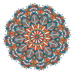 Flower Mandala. Vintage decorative elements. Oriental pattern, vector illustration. Islam, Arabic, Indian, moroccan,spain, turkish, pakistan, chinese, mystic, ottoman motifs. Coloring book page