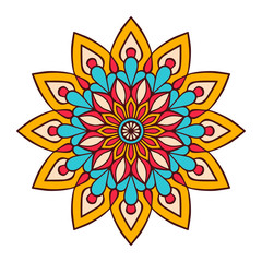 Flower Mandala. Vintage decorative elements. Oriental pattern, vector illustration. Islam, Arabic, Indian, moroccan,spain, turkish, pakistan, chinese, mystic, ottoman motifs. Coloring book page