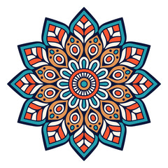 Flower Mandala. Vintage decorative elements. Oriental pattern, vector illustration. Islam, Arabic, Indian, moroccan,spain, turkish, pakistan, chinese, mystic, ottoman motifs. Coloring book page