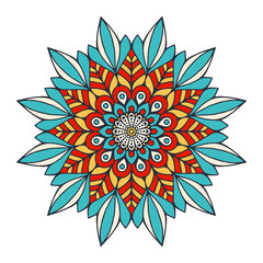 Flower Mandala. Vintage decorative elements. Oriental pattern, vector illustration. Islam, Arabic, Indian, moroccan,spain, turkish, pakistan, chinese, mystic, ottoman motifs. Coloring book page