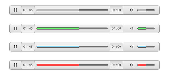 A simple audio player bar. Vector illustration