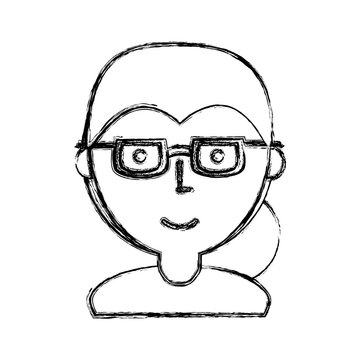 Woman with glasses cartoon